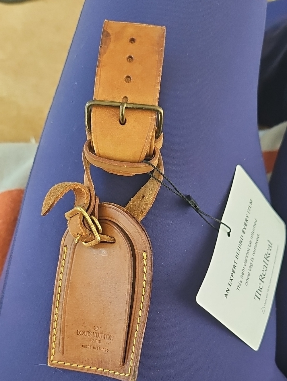 Louis Vuitton Vachetta Leather Luggage Tag & Poignet Strap Set